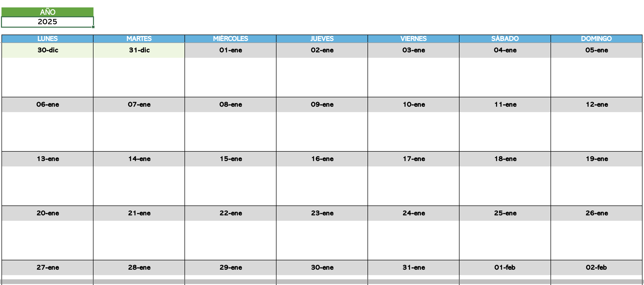 Plantilla Agenda básica